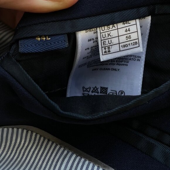 Brooks Brother Blazer Size 44L NEW Navy Blue Worsted Wool Sport Coat Suit Jacket - Picture 6 of 6